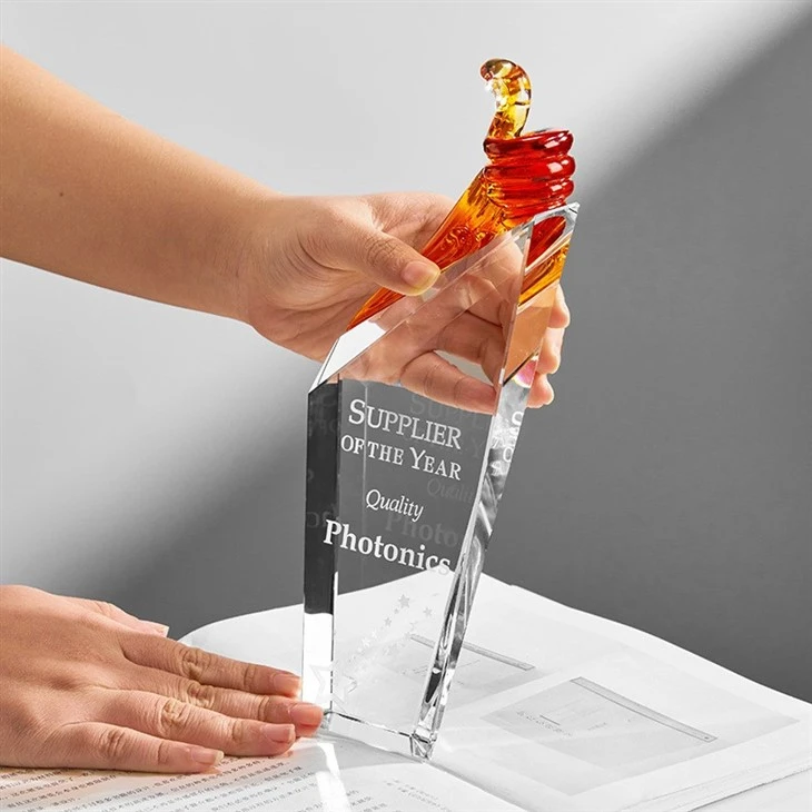 Premium Crystal Sculpture Recognition Trophy