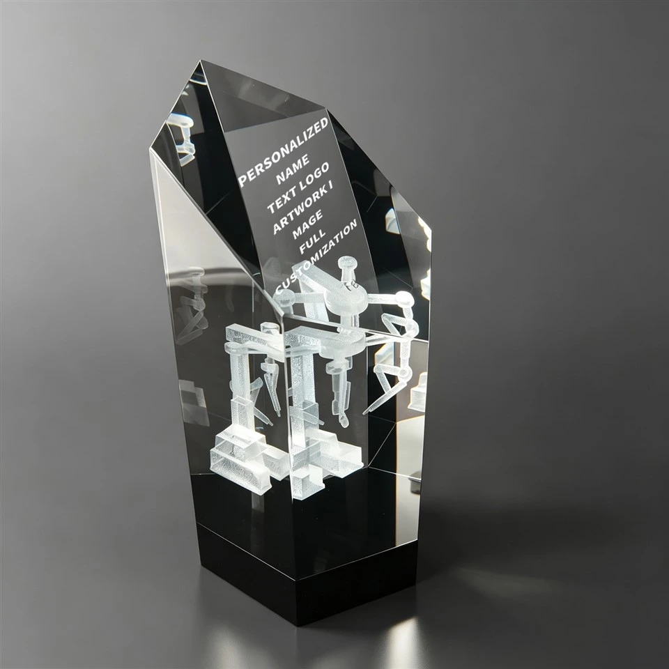 Faceted Crystal Tower Black Base Trophy factory