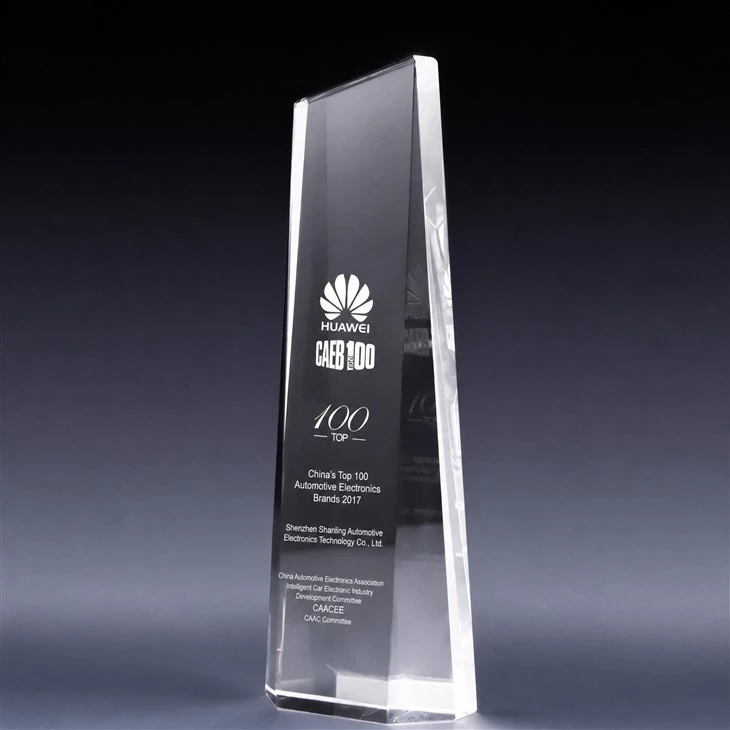 Obslisk Crystal Trophy With Sandblast On Front